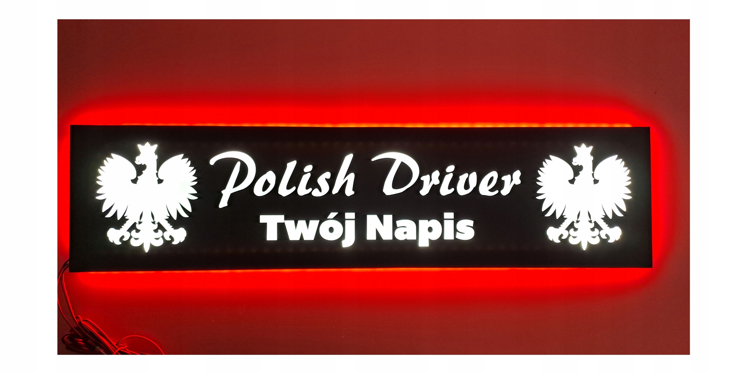 Led tabuľa Polish Driver nad posteľou s vaším nápisom Tir Lkw