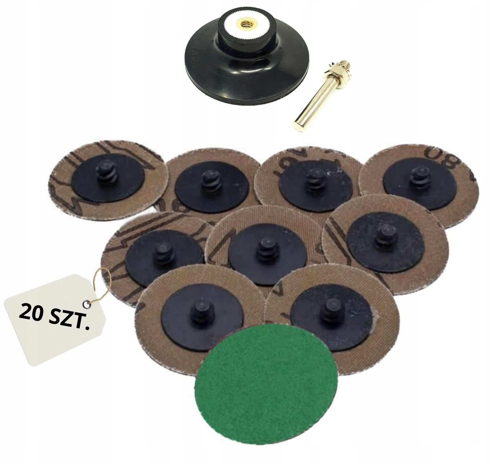 Zestaw Krążki Ścierne Cyrkonowe Roloc P36 P120 Dysk Podkładka 50mm