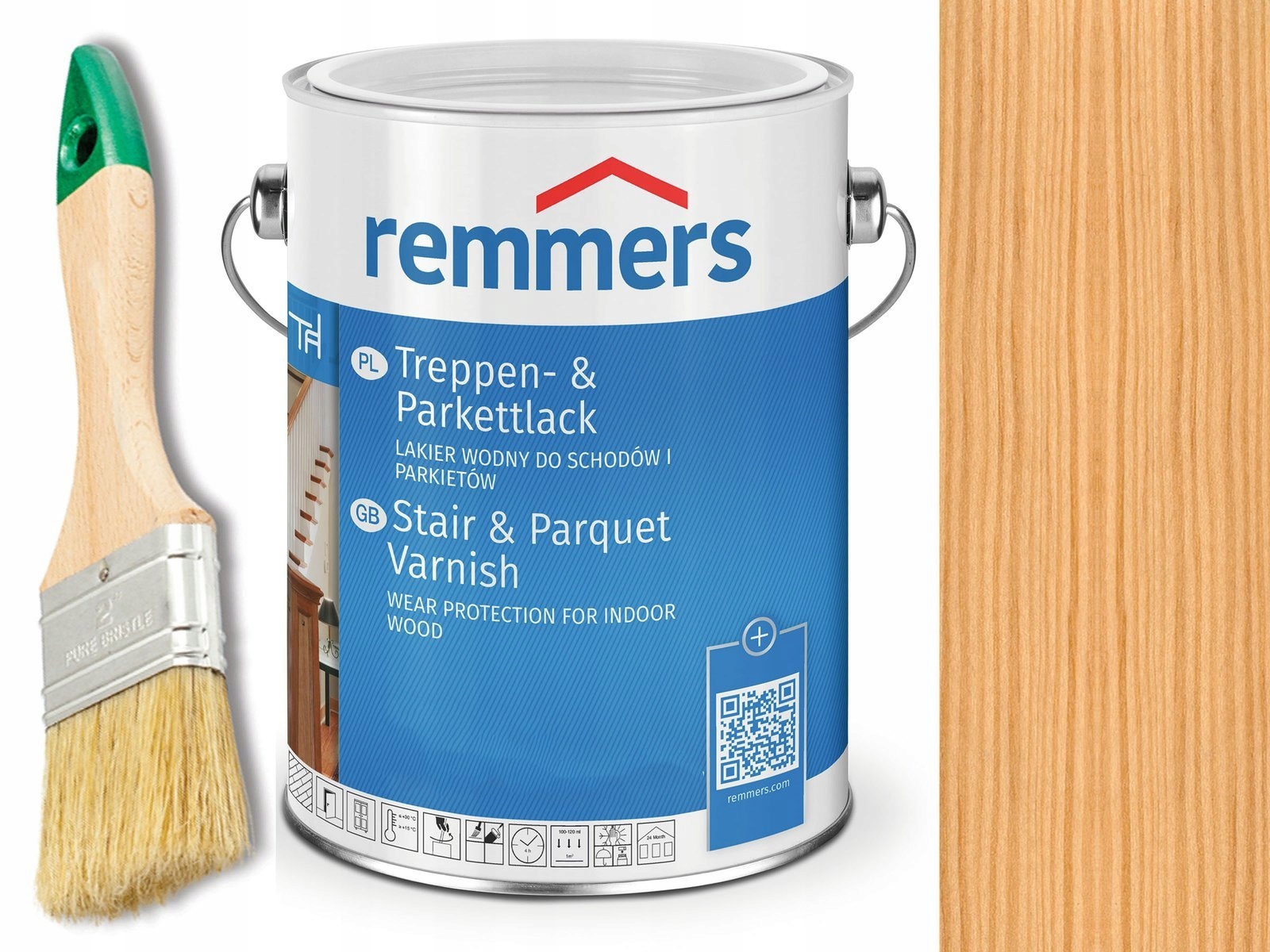 Lakier do Schodów Mebli Parkietów bezbarwny Jedwabisty Połsyk 0,75 L