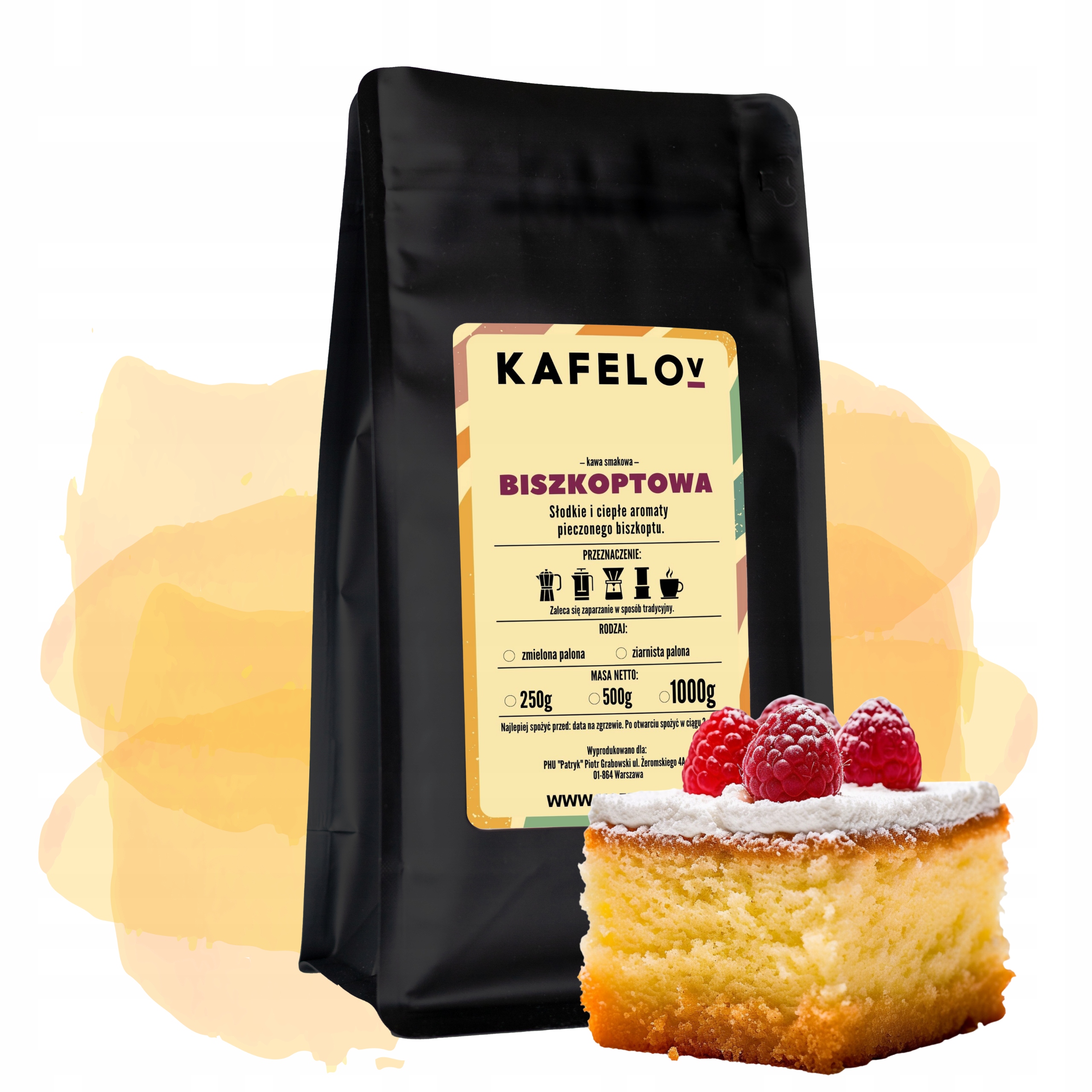 Levně Mletá káva s příchutí 1 kg Piškotová