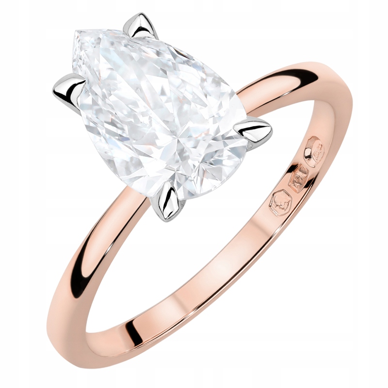 Zlatý Prstýnek pr. 585 s laboratorním diamantem 2,00 ct 14k