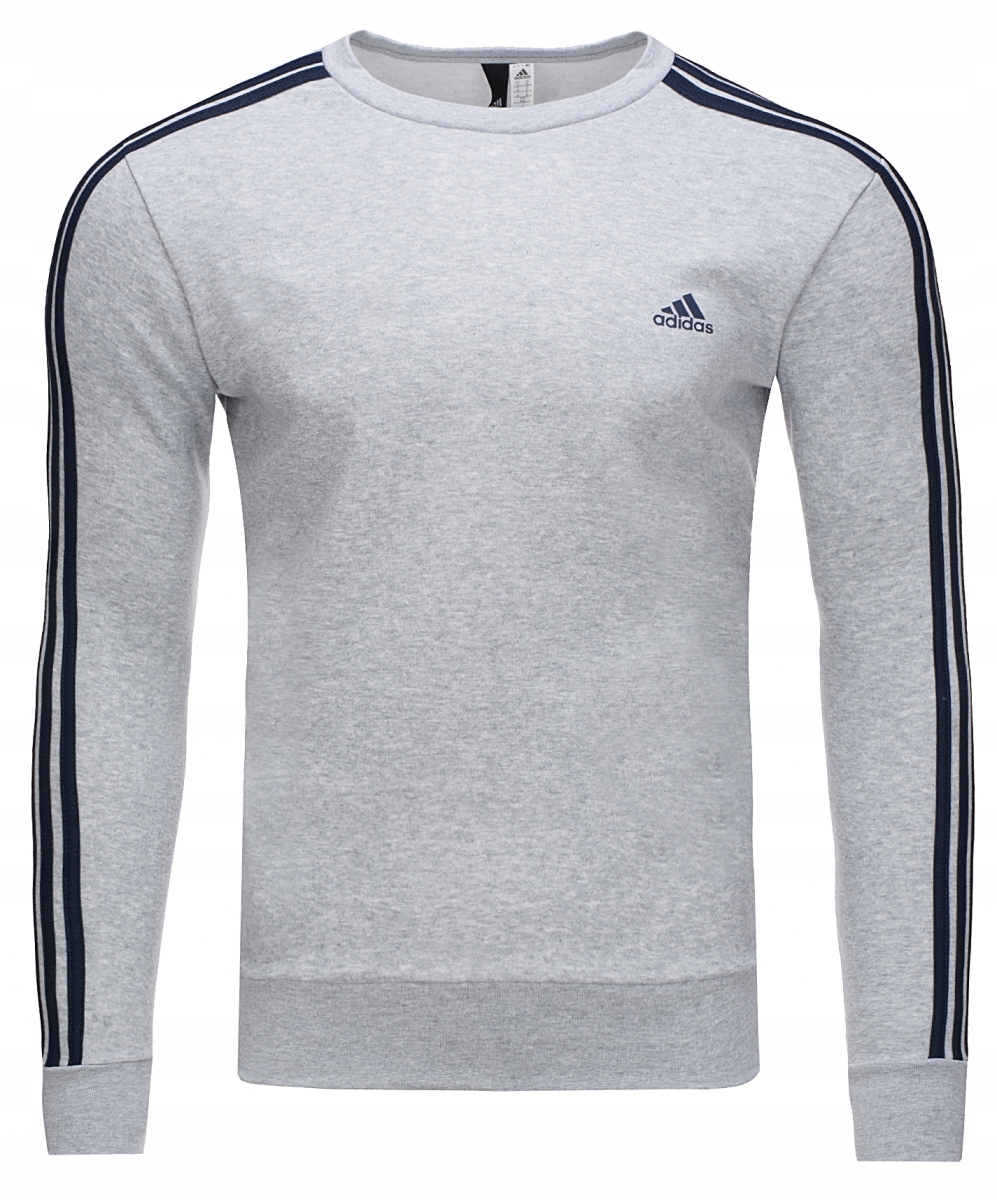 

Adidas szara bluza męska 3-Stripes Crew QB9642 S