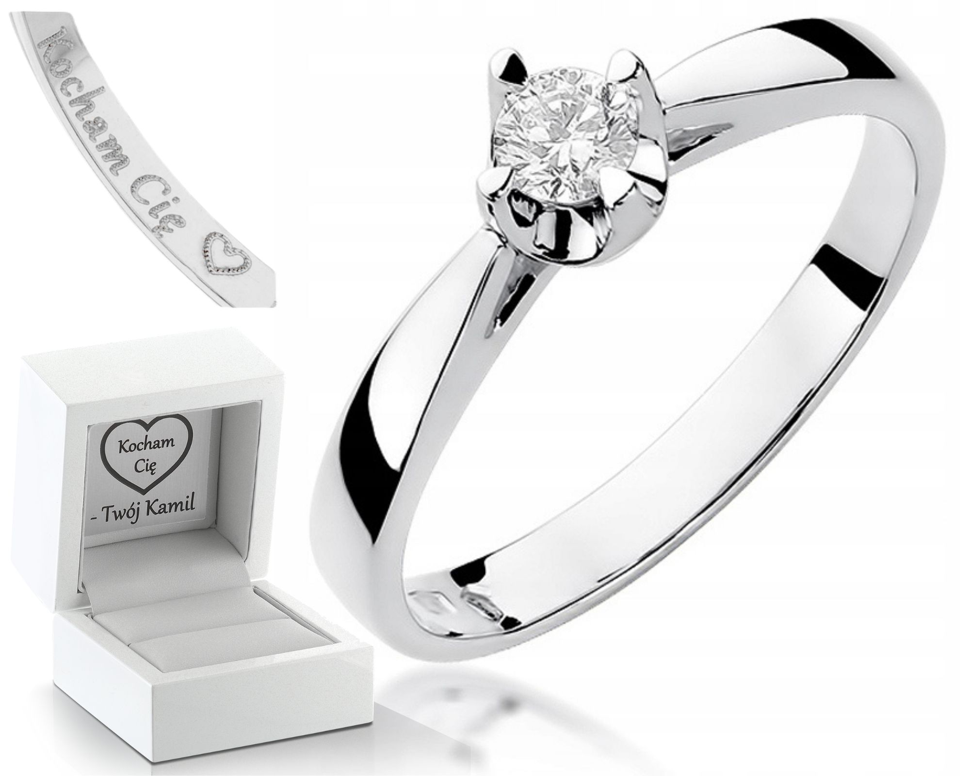 Zlatý Prstýnek S Briliantem 585 Gravírování Bonus Pro Ženu