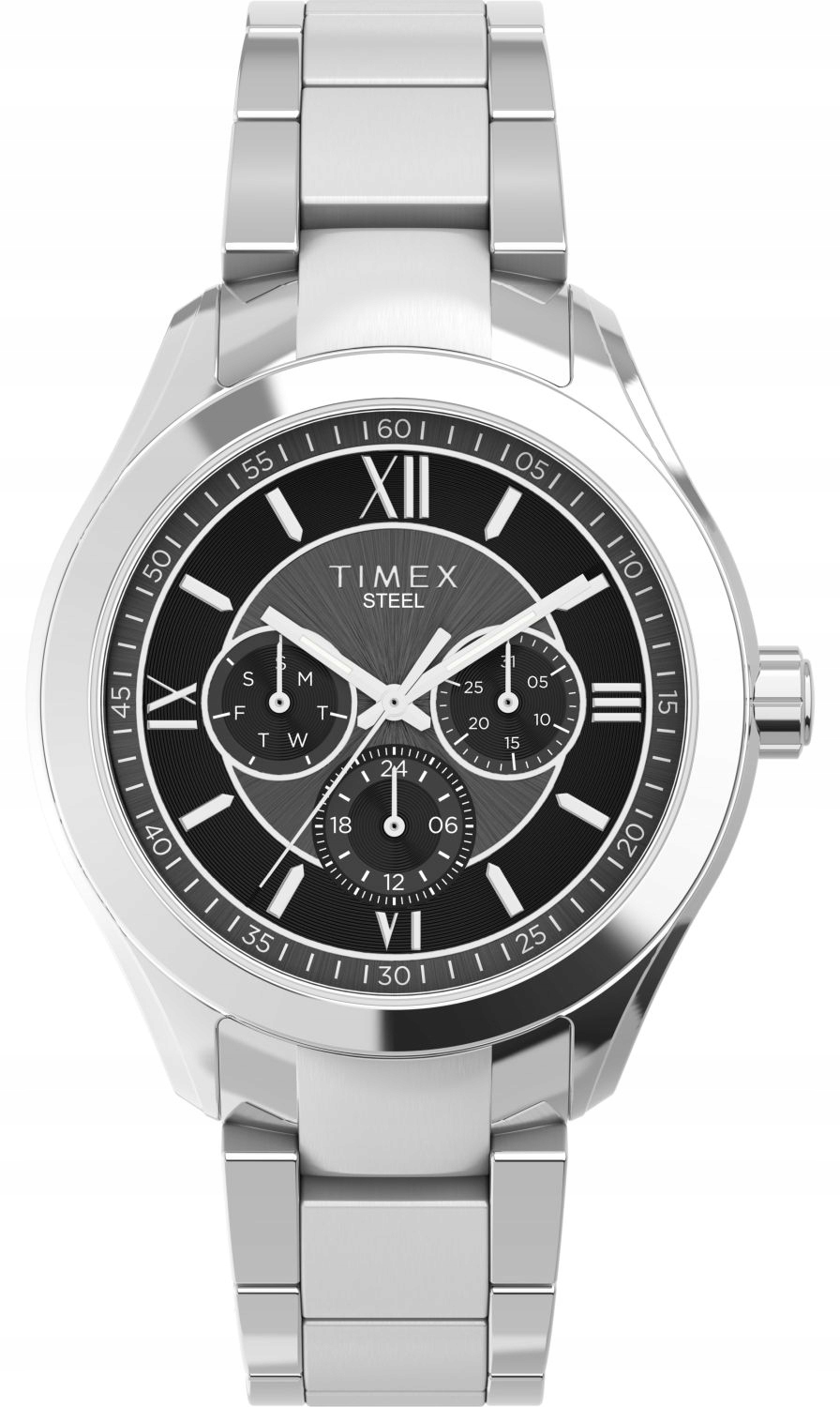 Pánské hodinky na ocelovém náramku Timex TW2V95400 s datumovkou Gravírování