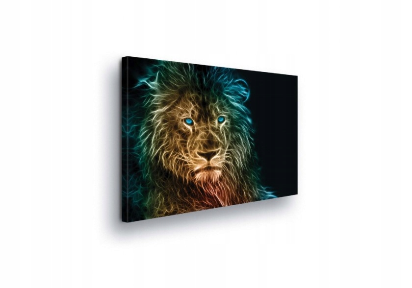 Obraz 100x75 Lev král zvířat síla energie mystika abstrakce neon