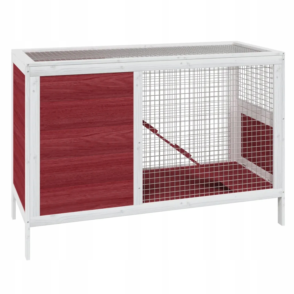 Levně Klec pro králíka 2-úrovňová 103x44x69,5mm mokka/bílá/zelená