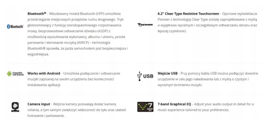 RADIO PEUGEOT 107 PIONEER DMH-G220BT 2DIN Marka Pioneer