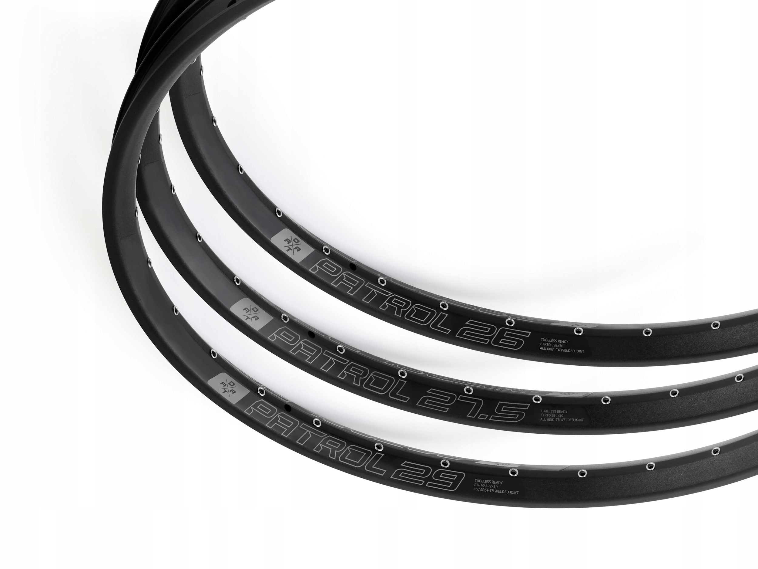 Obruč Dartmoor Mtb Patrol v.2 27.5" 32H tubeless ready svařovaná černá matná