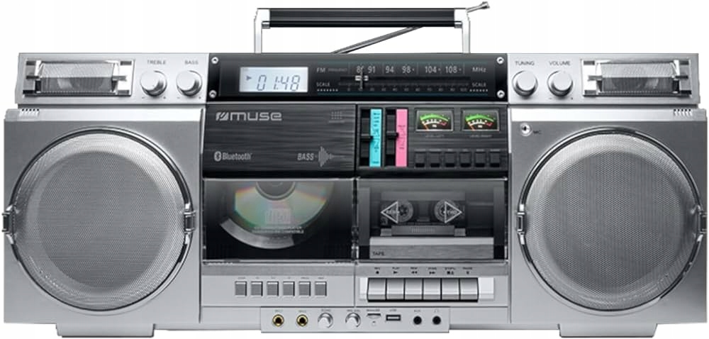 BOOMBOX RADIO KASETOWE AUX IN BLUETOOTH MAGNETOFON MUSE M-380 GBS GHETTO Model M-380GBS GHETTO