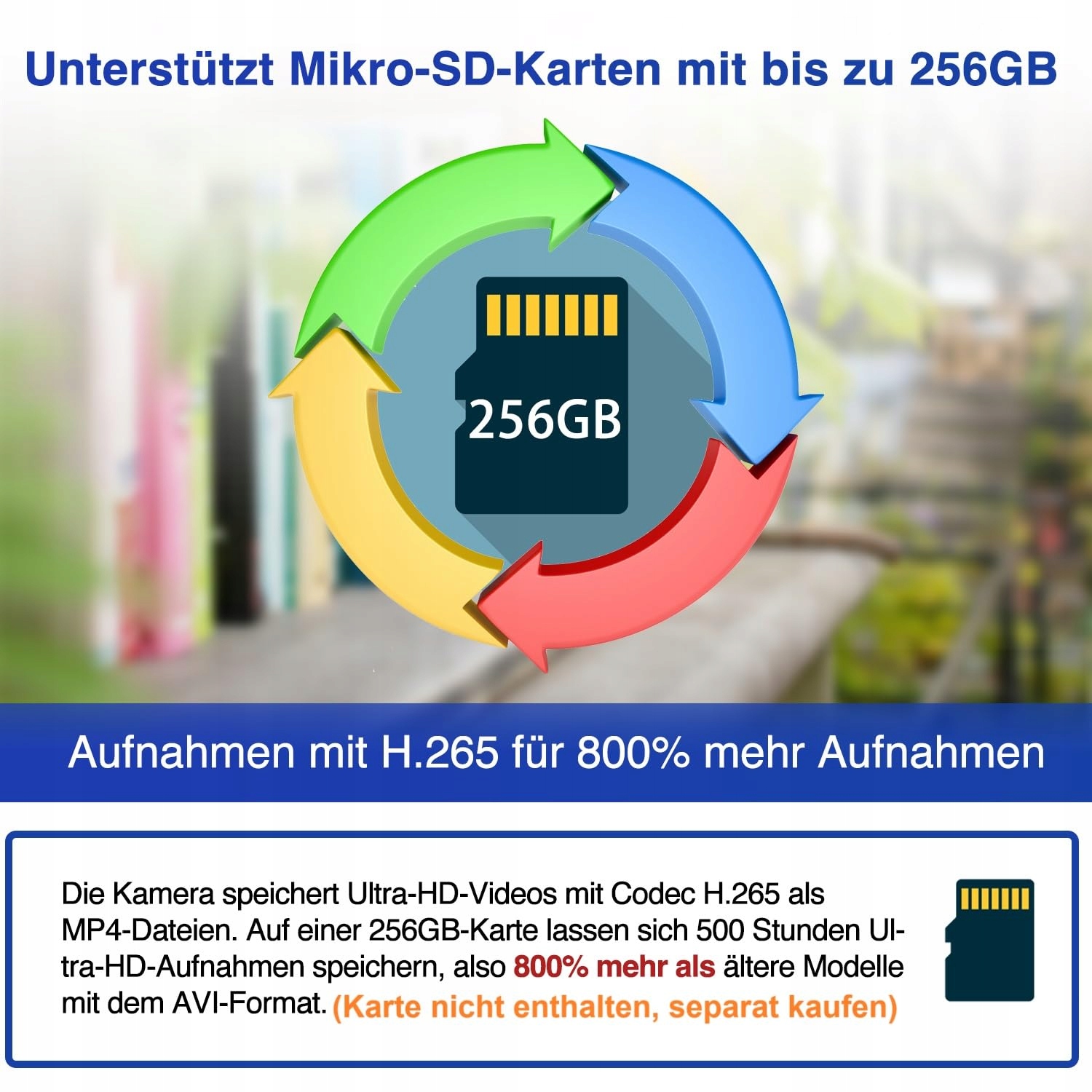 HIKAM Mini Kamera WLAN 2K HD Bezprzewodowa 800mAh Akumulator — miniatura 3