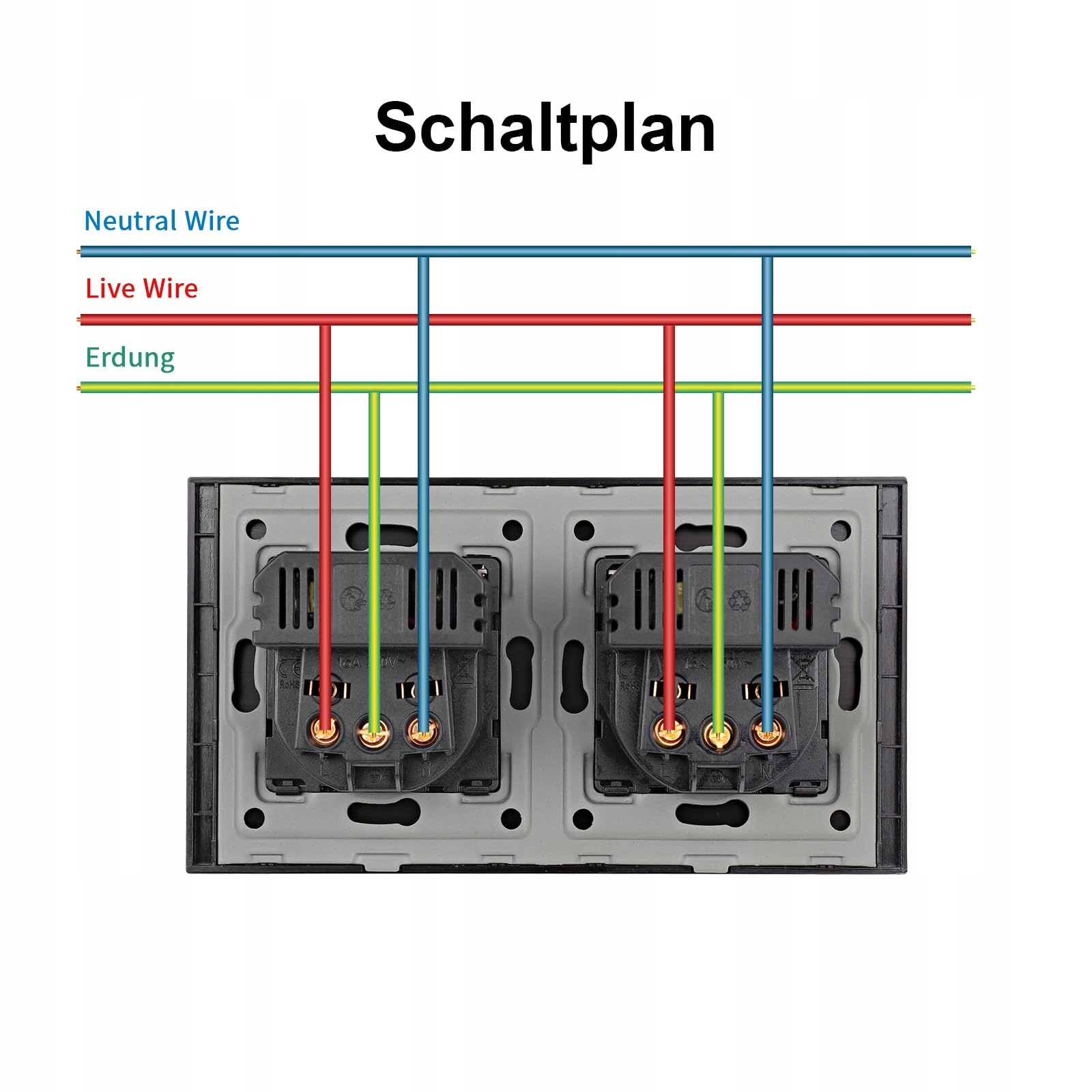CNBINGO Schuko Podtynkowe USB C/A 20W Czarny — miniatura 5