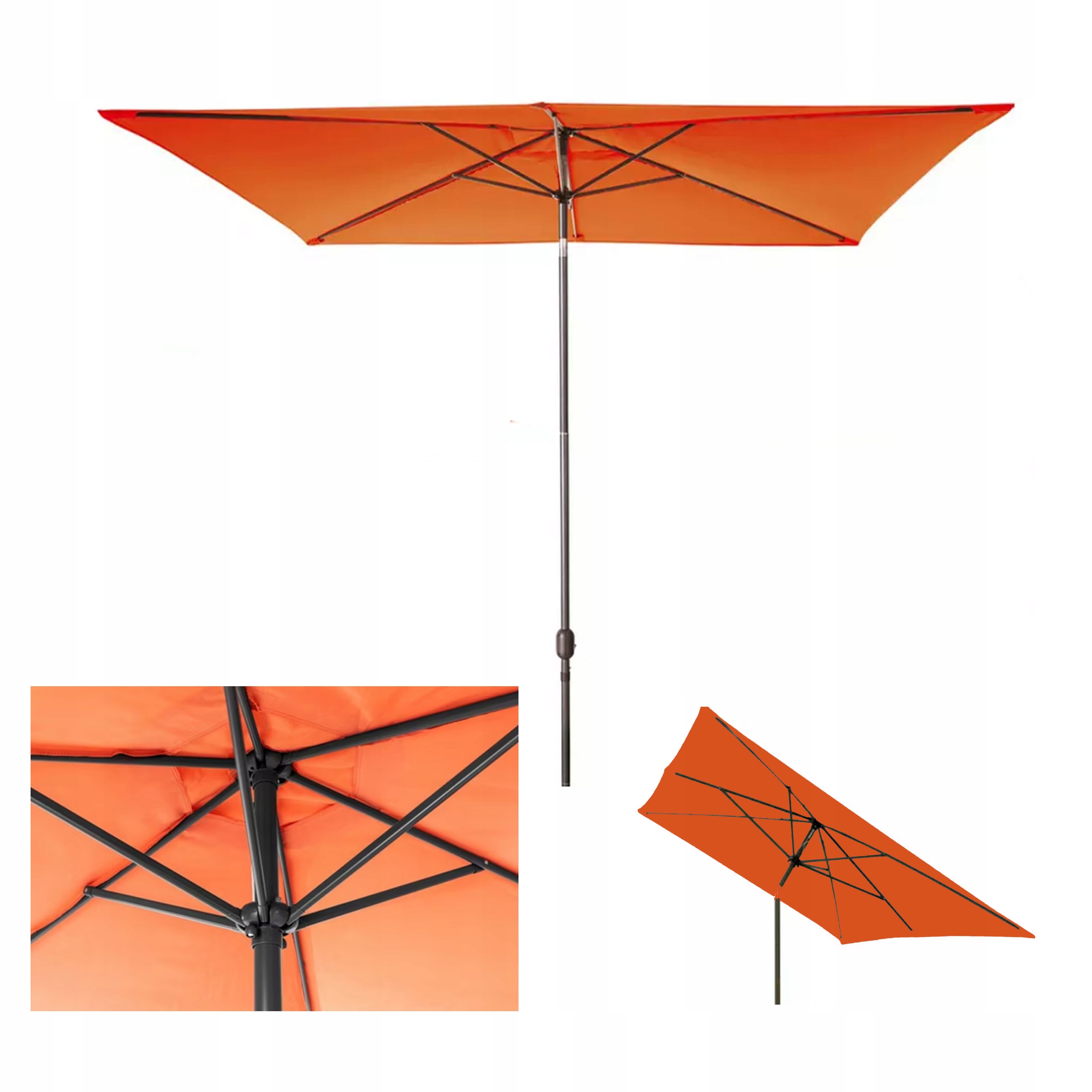 Parasol ogrodowy ochrona UV60 Terakota prostokątny XL 3x2m regulacja kąta