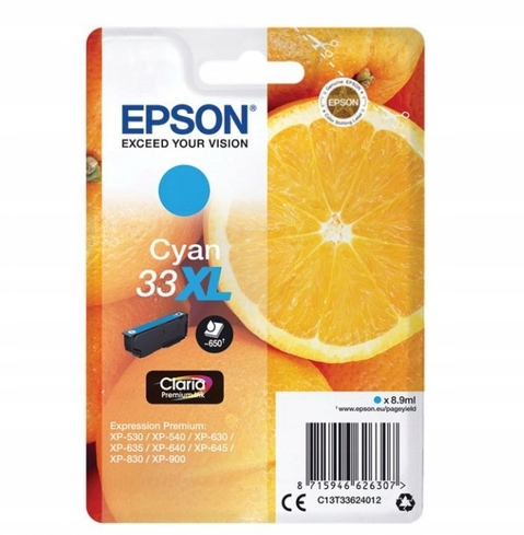 Tusz Epson T3362 C13T33624012 33XL Niebieski