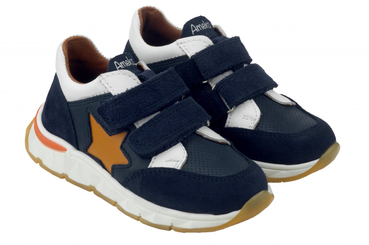 Półbuty chłopięce Ameko Cruz-navy na rzepy roz.36