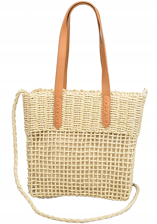 TURBO BAGS TOREBKA damska worek KOSZYK słoma NA RAMIĘ