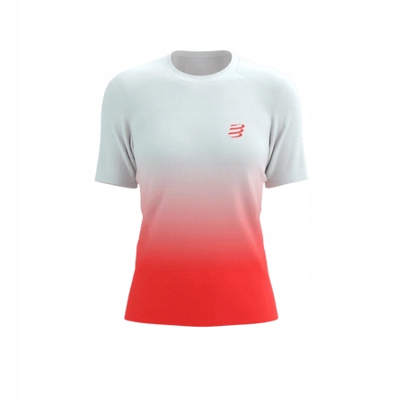 Compressport Damska koszulka biegowa Performance Ss T-shirt fluo red/white