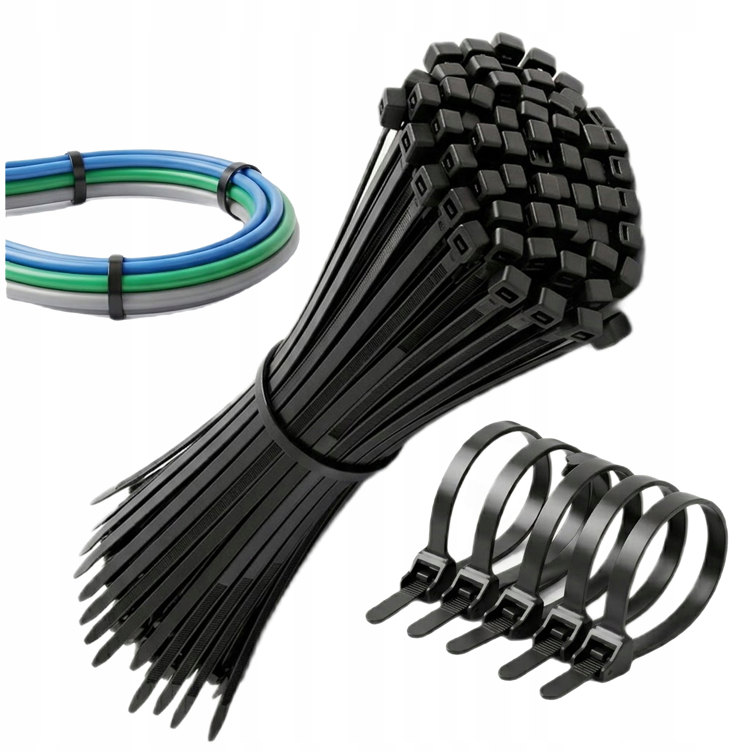 Opaski zaciskowe trytytki 4,8 x 300mm 100 szt. Czarne