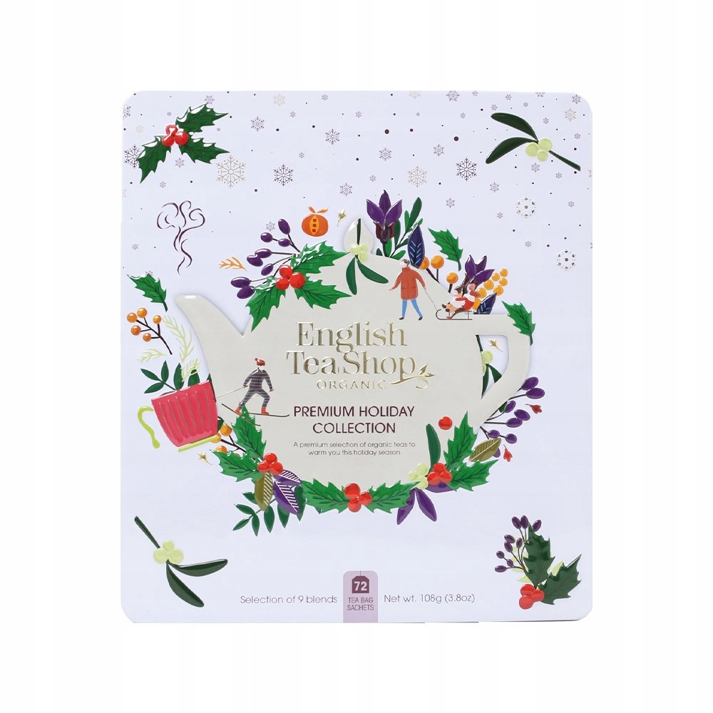 Zestaw herbat biała puszka 72 saszetki 9 smaków English Tea Shop