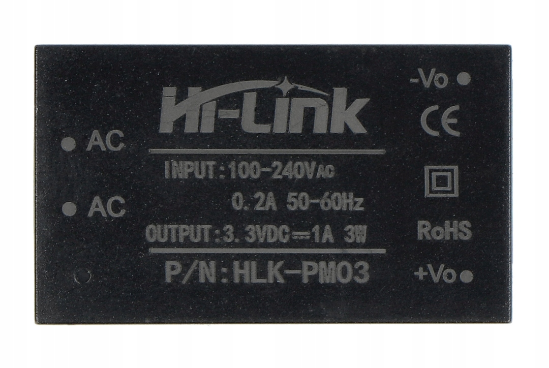 Zasilacz Hi-Link HLK-PM03 100V-240VAC / 3,3VDC 1A Kod producenta POWM0050