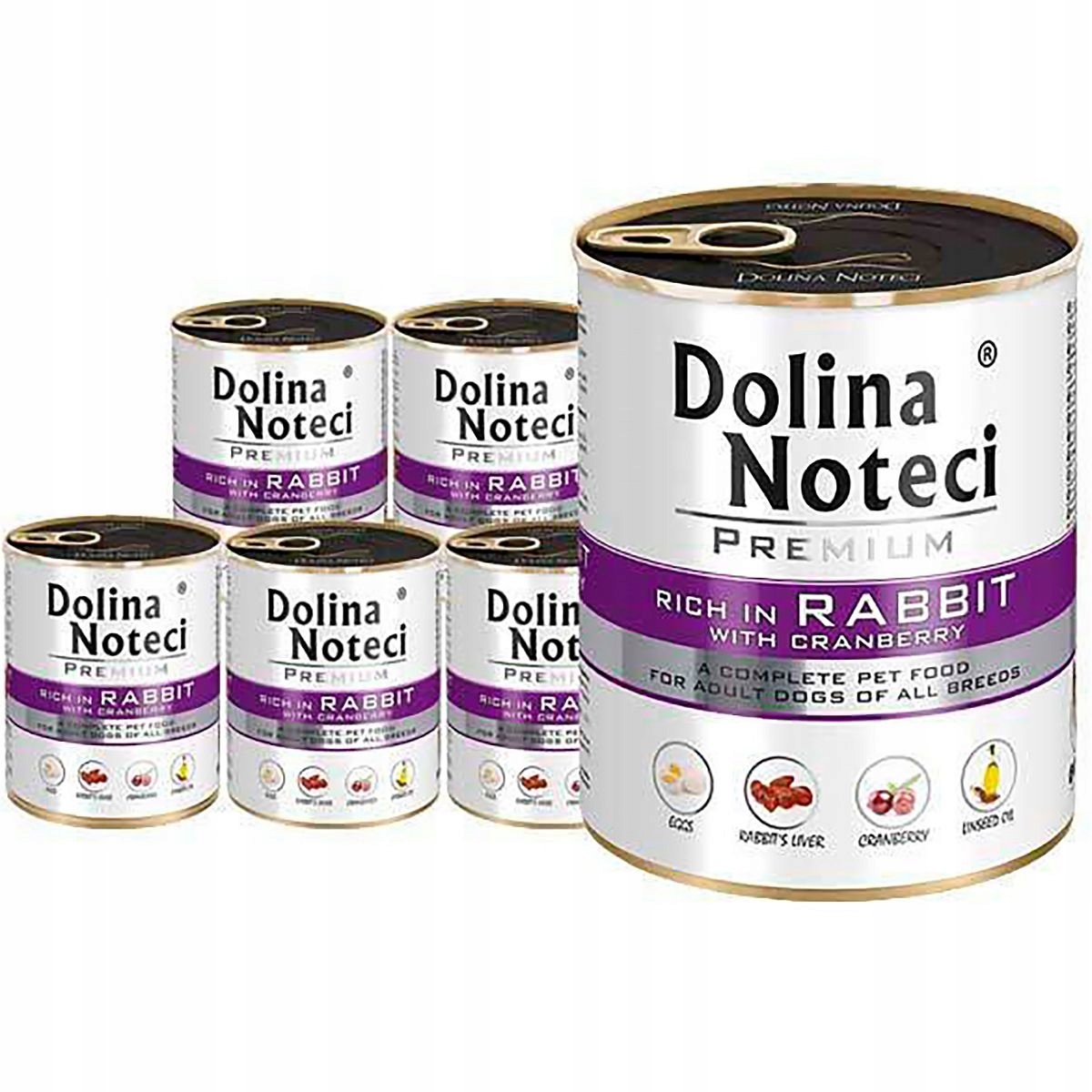 Levně Dolina Noteci Premium vlhké krmivo pro psy bohaté na králíka brusinkami 6x800 g