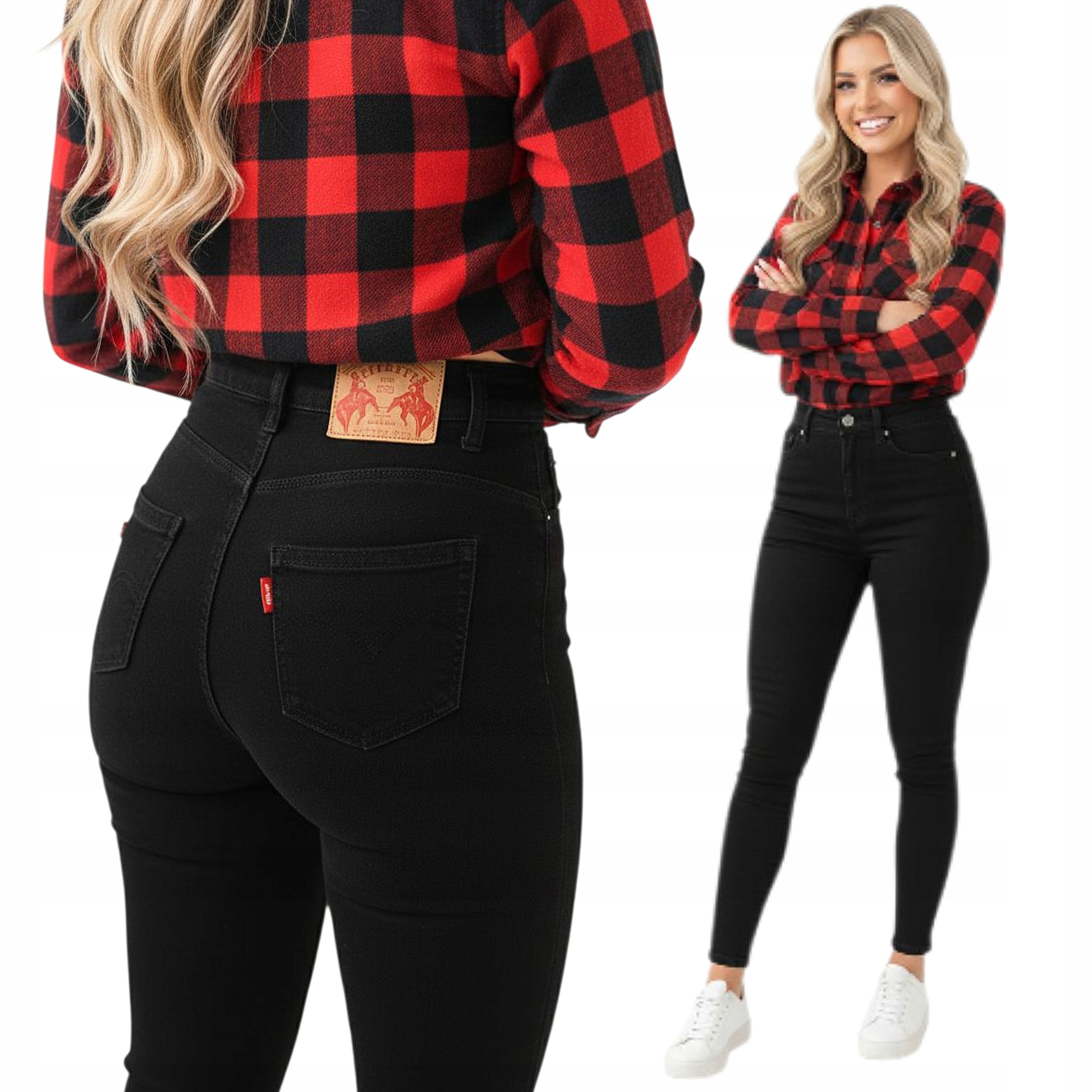 Módní Dámské Džíny Černé Úzké Nohavice Push Up vel. Xs  34