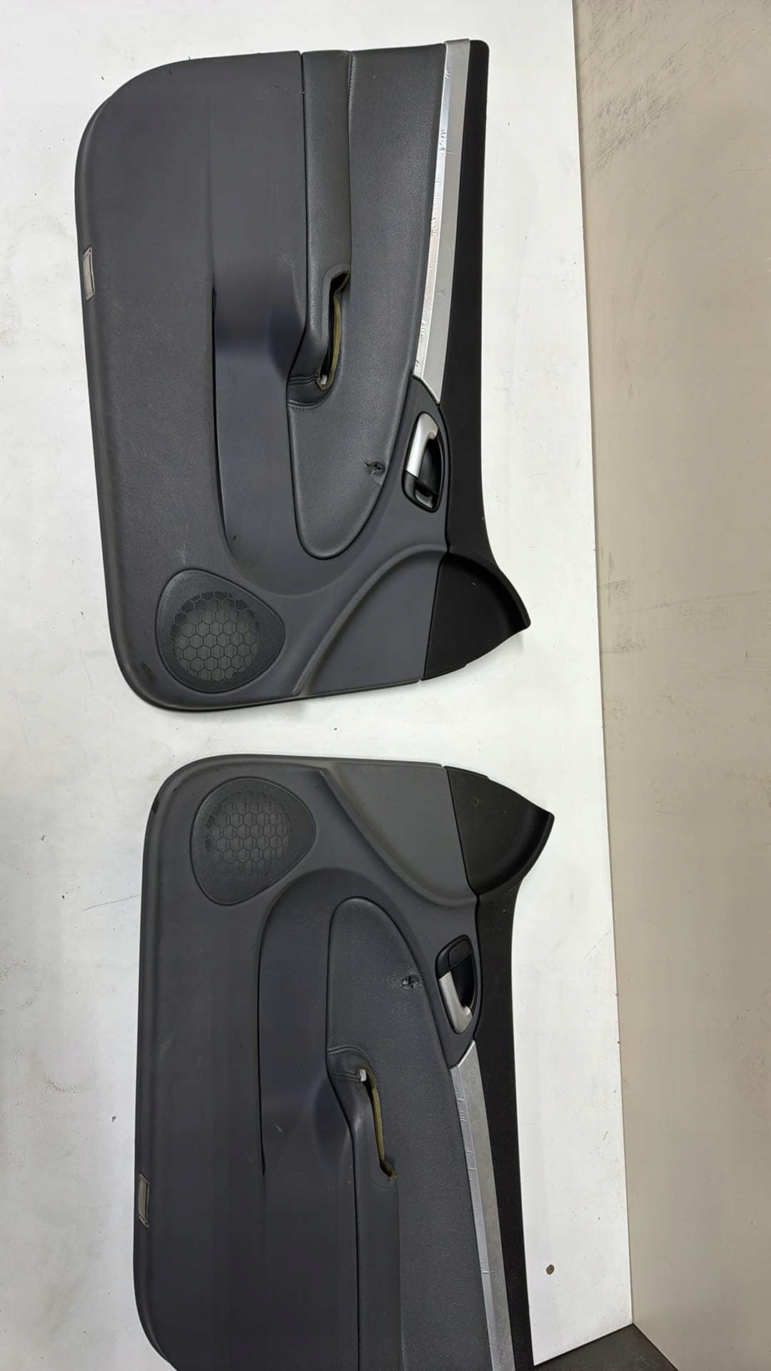 side front SAAB 9-3 II 93 grey leather SKORZANE 2SZT KOMPLET