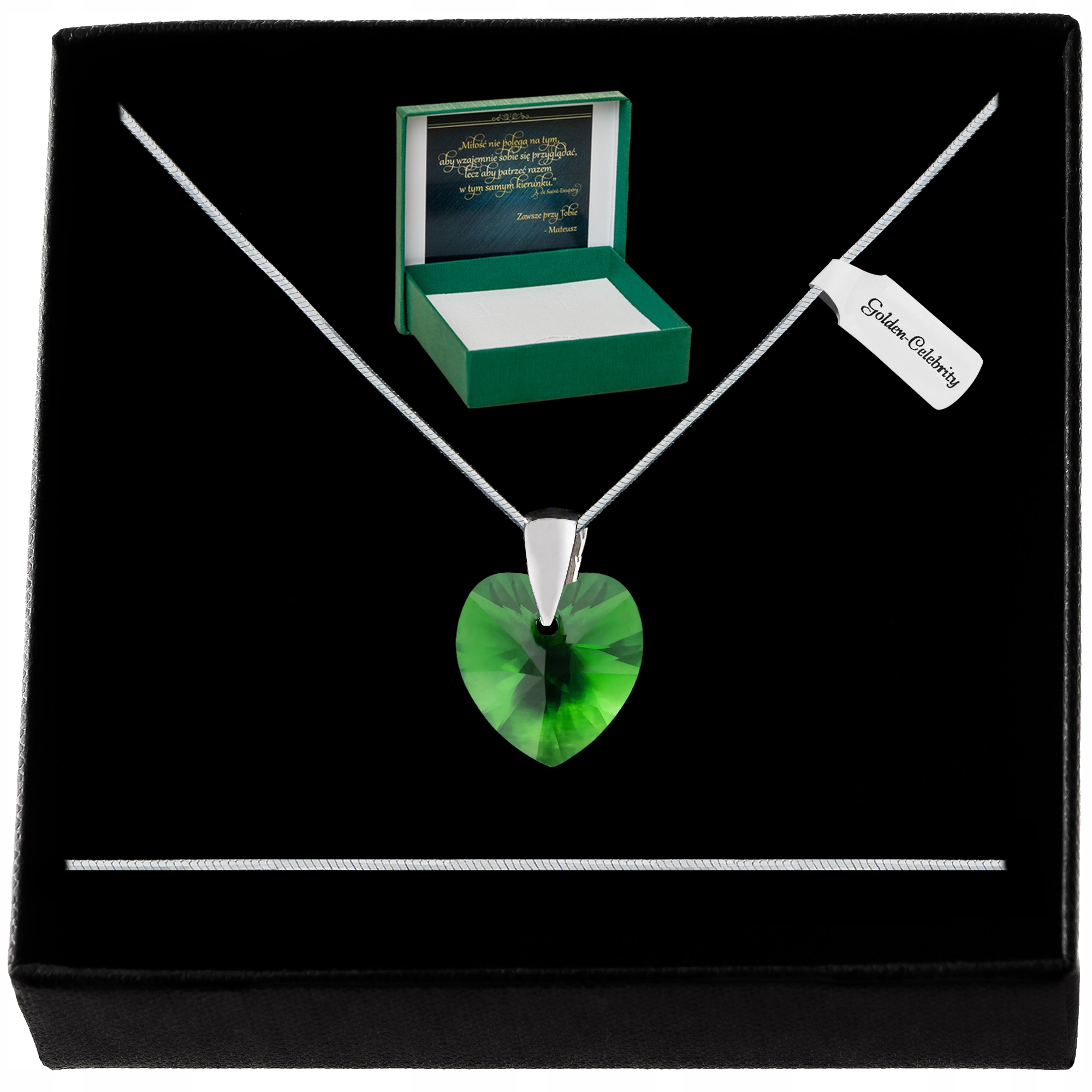 Stříbrný Řetízek Srdce Swarovski 925 Náhrdelník Přívěsek Pro Tchýni