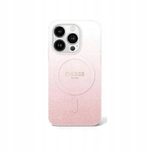 Pouzdro Guess Iml Glitter Gradient pro Magsafe na iPhone 16 Pro růžové