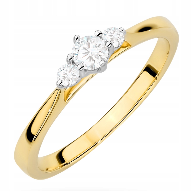 Zlatý Prstýnek pr. 585 14k Bílé brilianty 0,19ct
