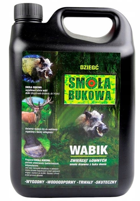 Smoła bukowa wabik zapachowy na dziki i zwierzynę płową 5 L