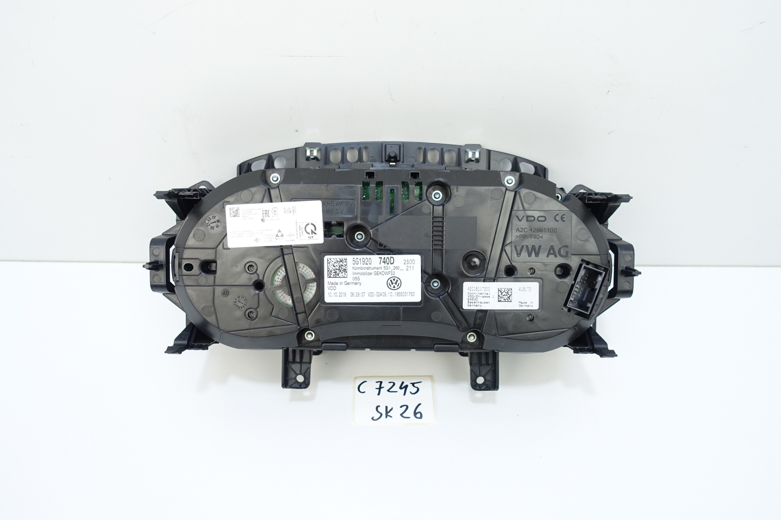 dials dials VW GOLF VII 7 5G 38456KM 5G1920740D