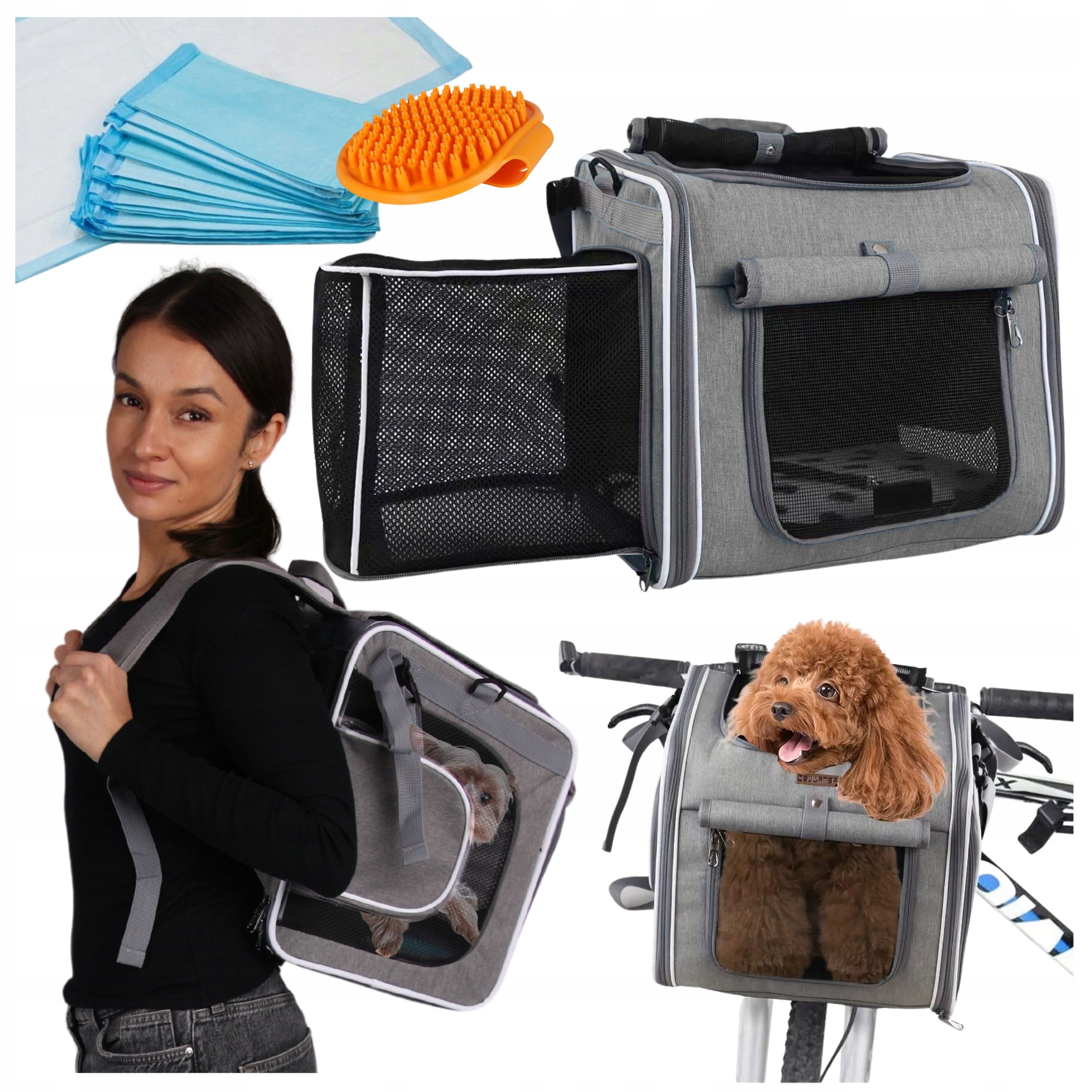 Torba Transportowa Psa Kota Zwierząt Wózek Transporter Na Kółkach Składany