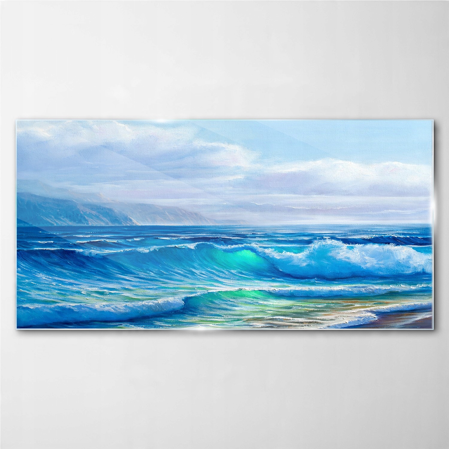 

Foto-obraz szklany Morze fale chmury 100x50 cm