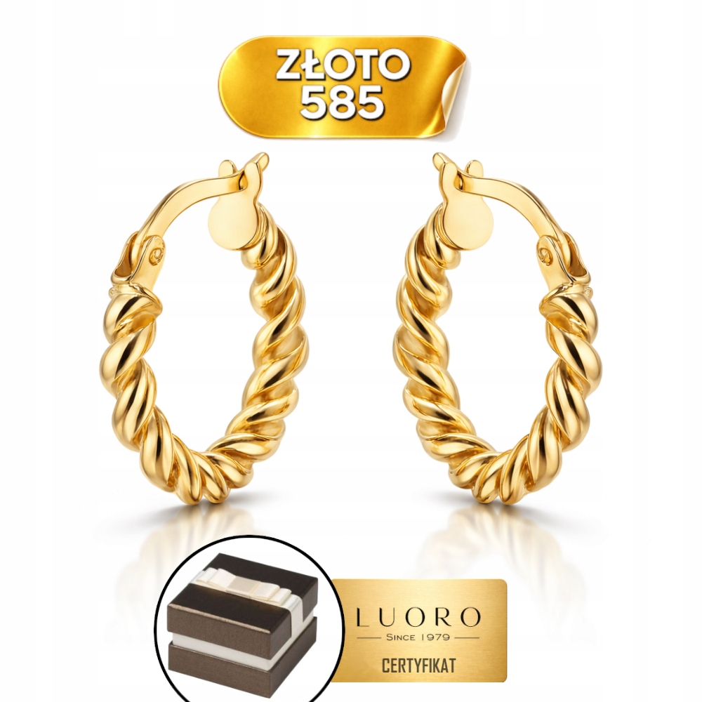 Náušnice Zlaté 585 14k Šroubovací Kolečka Dárek