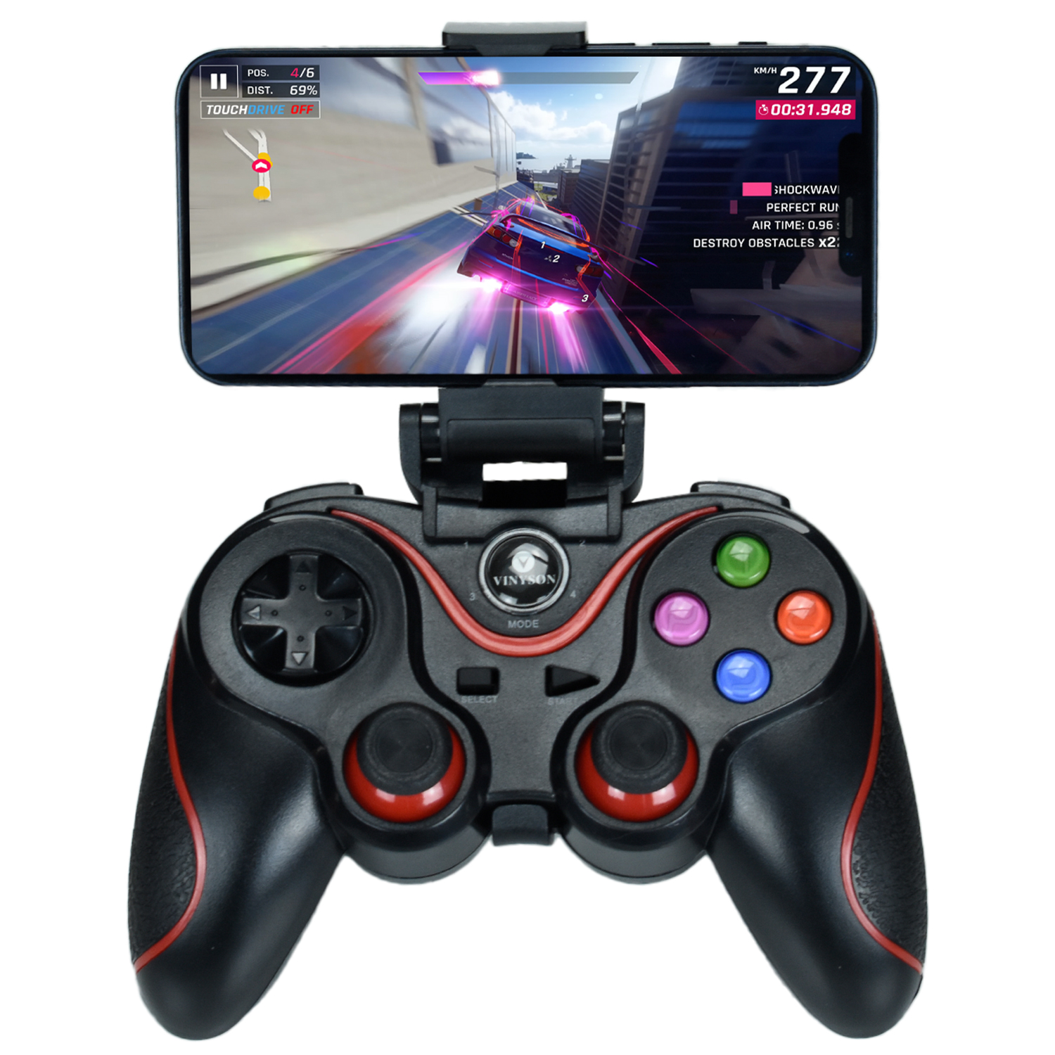 Webski Bezprzewodowy Gamepad Pad Do Telefonu Android iOS Uchwyt Na Telefon-Zdjęcie-0