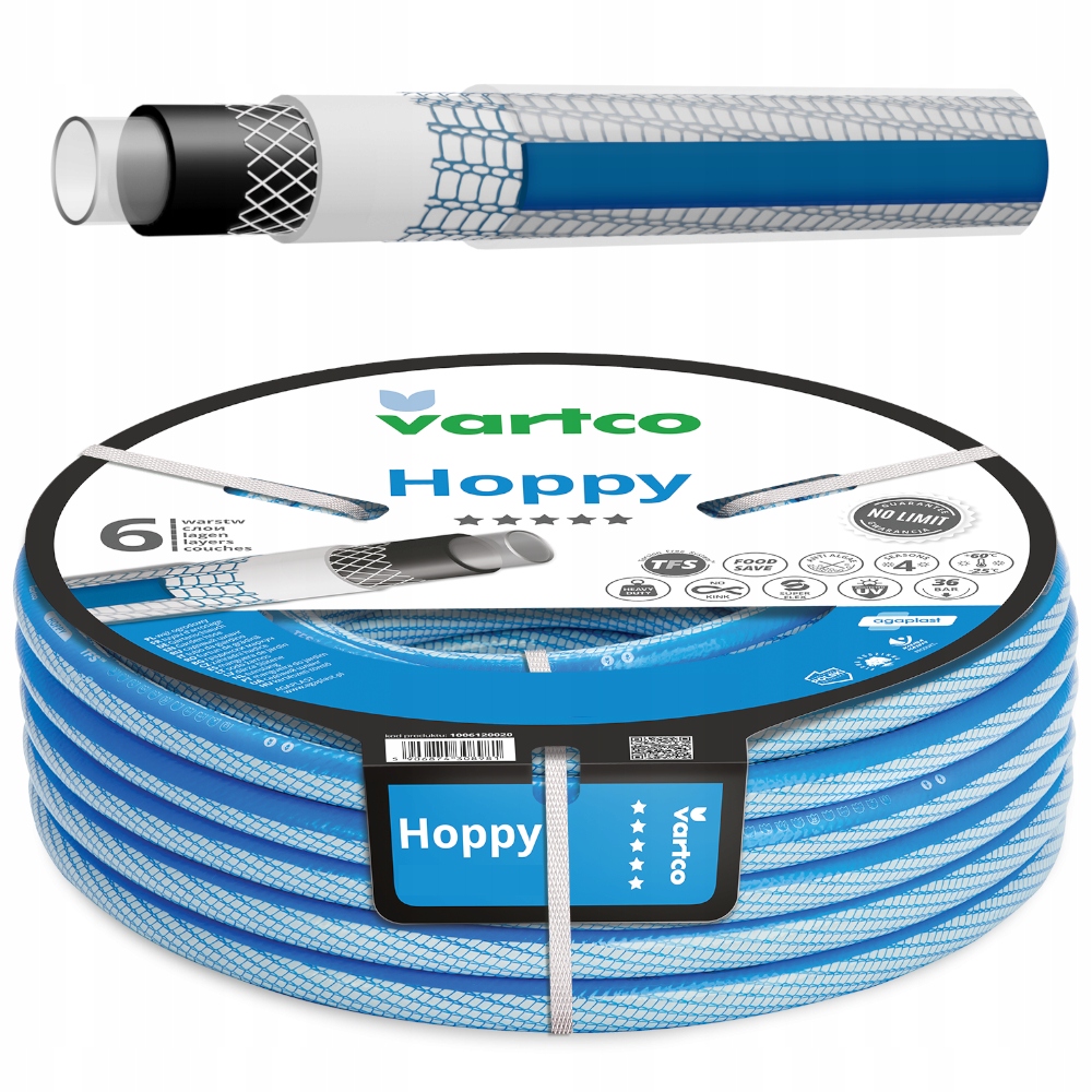 Zahradní hadice Hoppy Tfs 1/2" 20 m Vartco 6 Vrstev 36BAR Polský