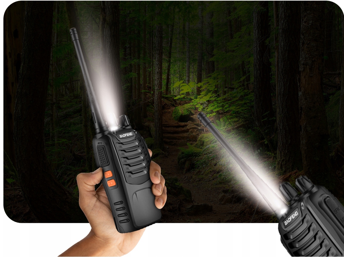 2X WALKIE TALKE KRÓTKOFALÓWKI BAOFENG 888S DUŻY ZASIĘG ZESTAW + SŁUCHAWKI Stan opakowania oryginalne