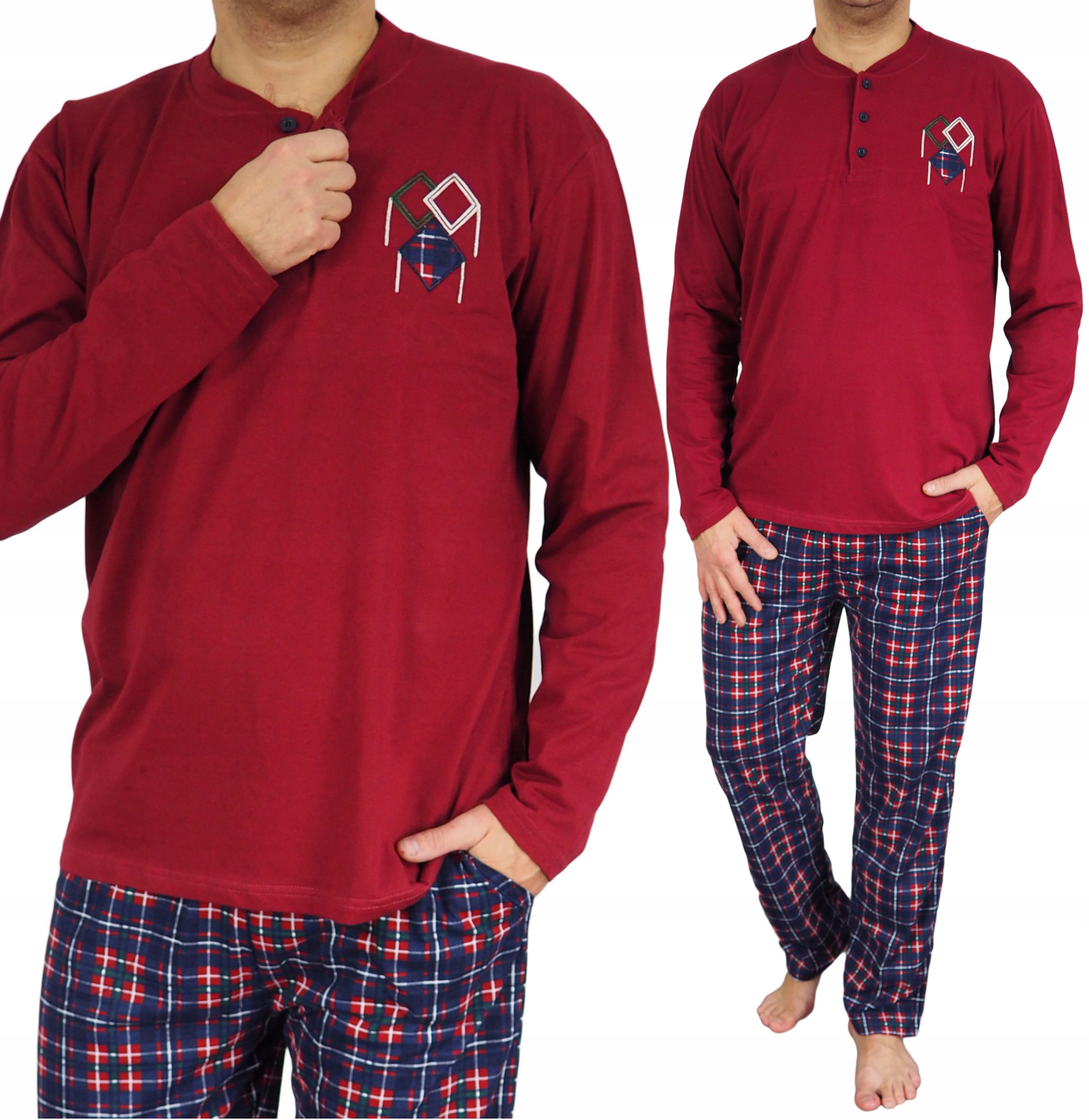 

Piżama męska L Krata prezent Wygodna kieszenie L