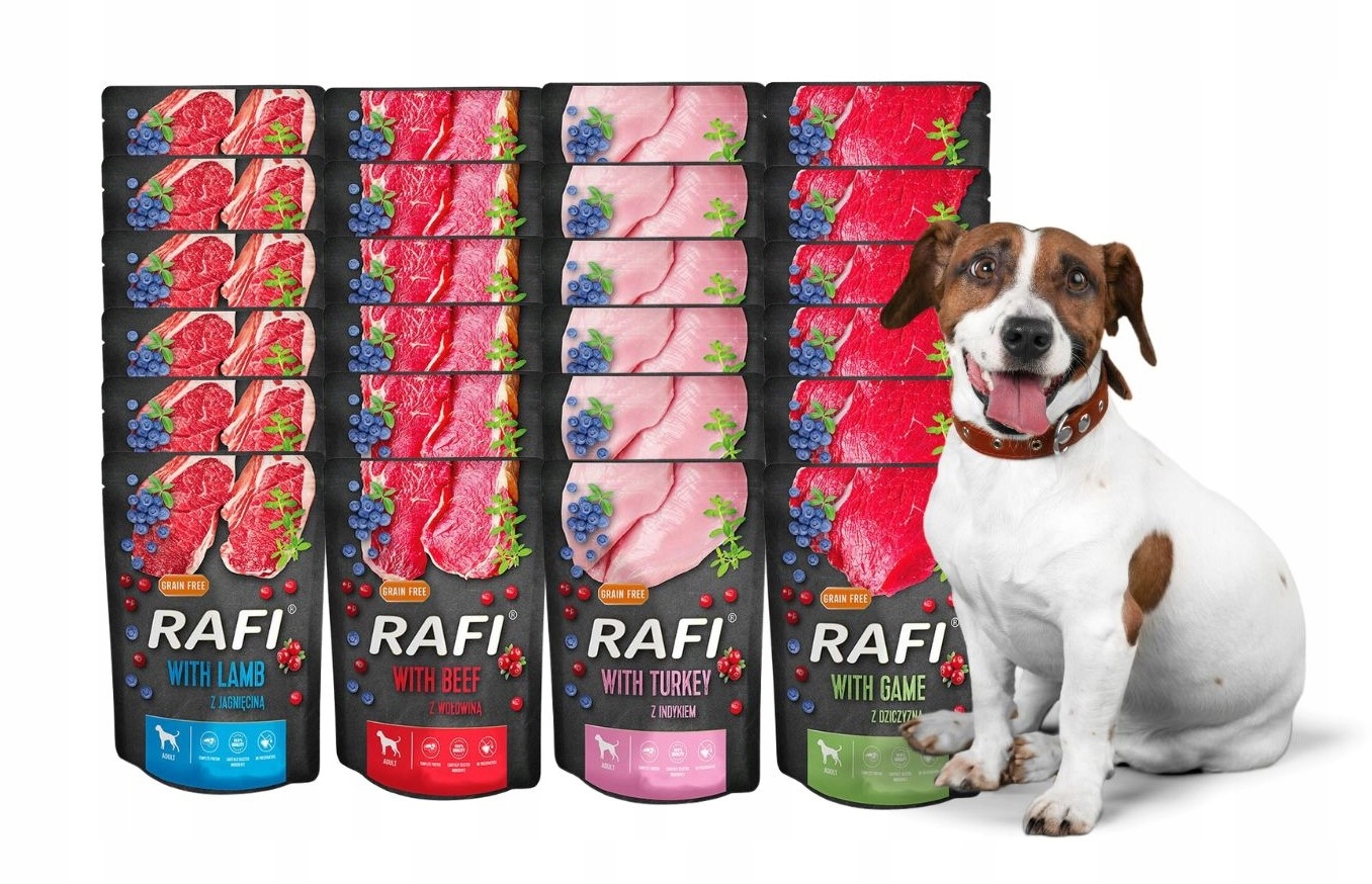 Levně Rafi vlhké krmivo pro psy mix chutí 24x300g Bezobilná Dolina Noteci