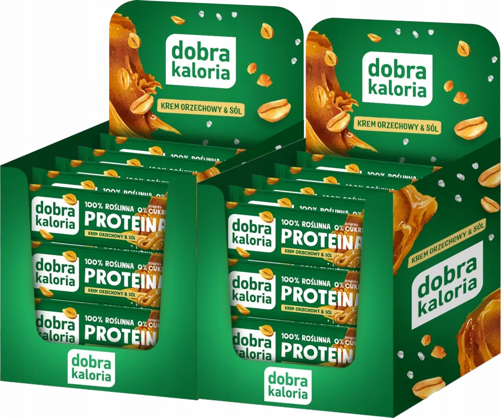 Baton Proteinowy Krem Orzechowy Bez Dodatku Cukru Dobra Kaloria x30