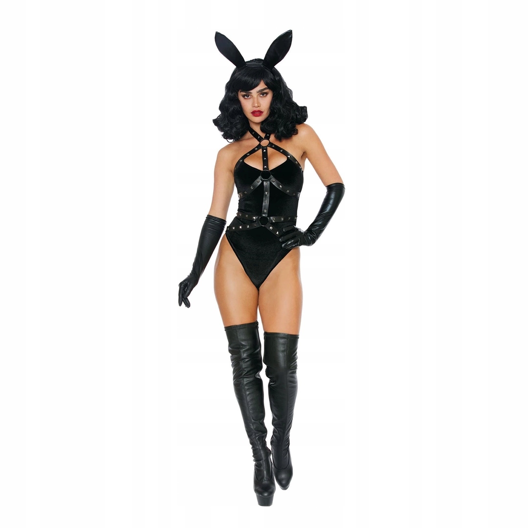 Dreamgirl Bad Girl Bunny kostým XL černý s ušima a ocasem