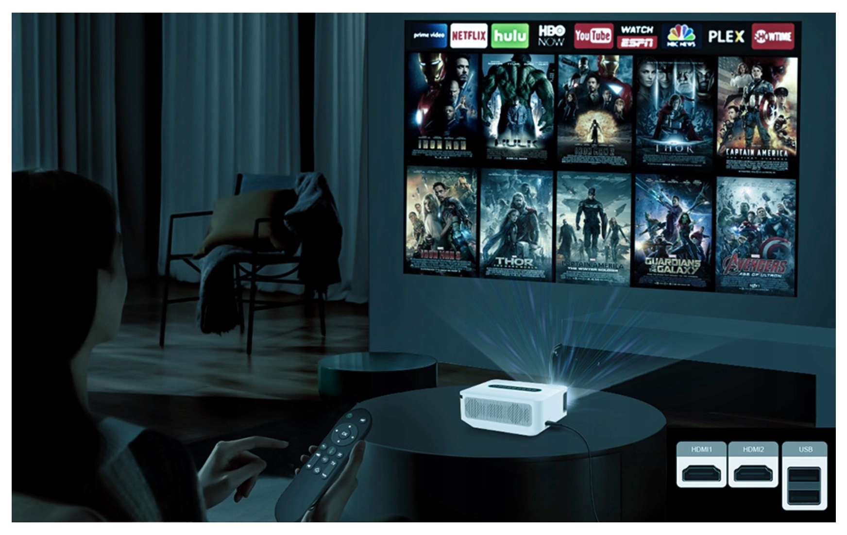 Projektor Rzutnik Full HD 4K 10000lm 300ANSI WiFi Android SMART TV EAN (GTIN) 604852283903