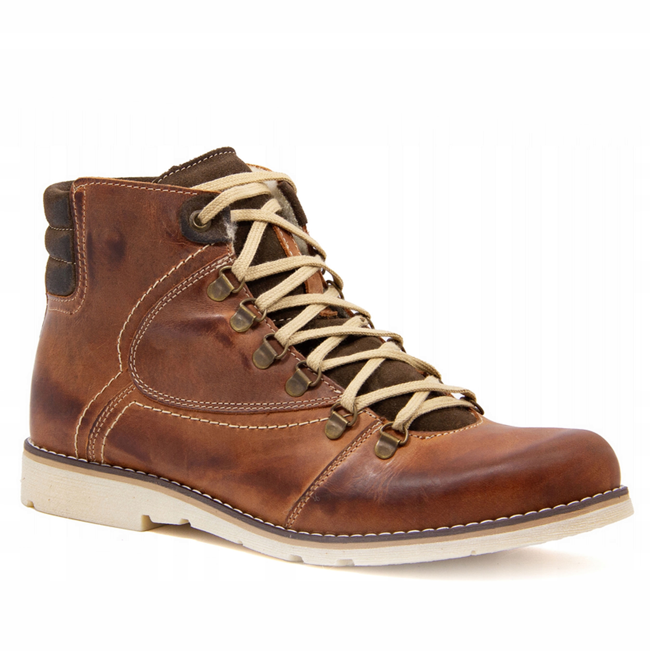 Pánské zimní boty Polské Kotníkové Boty, zateplené, šněrovací, hnědé, velikost 733, velikost 45