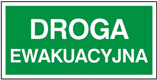 TABLICA ZNAK EWAKUACYJNY DROGA EWAKUACYJNA