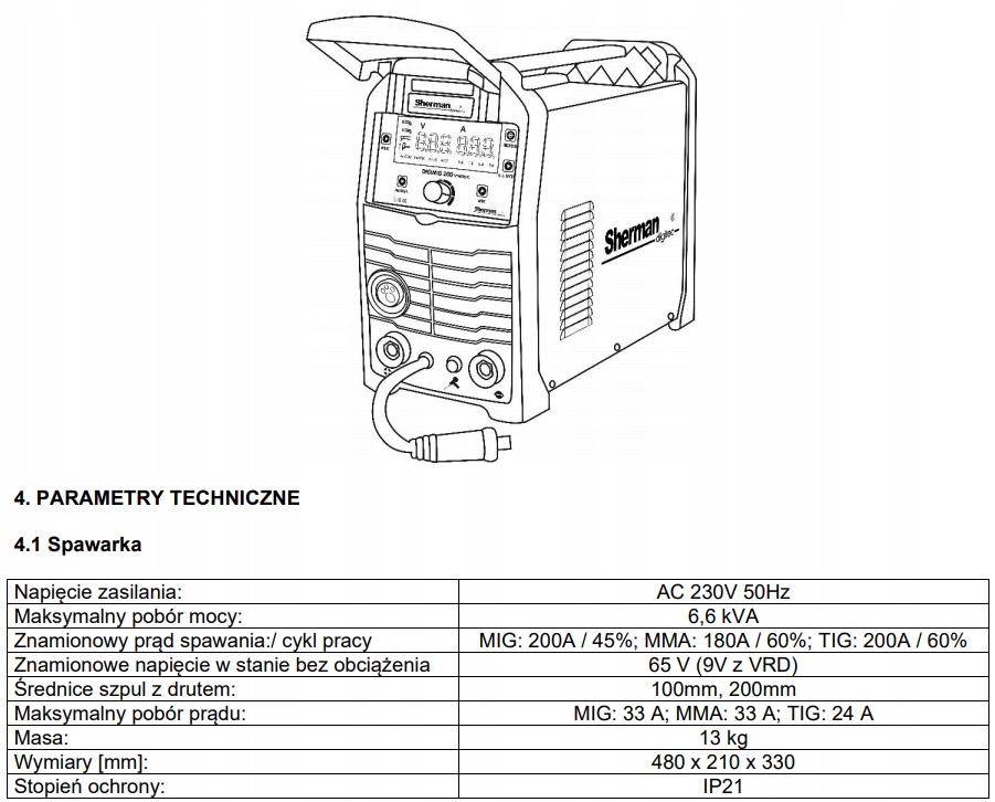SPAWARKA SHERMAN DIGIMIG 200 SYNERGIC MIGOMAT MIG Model 200