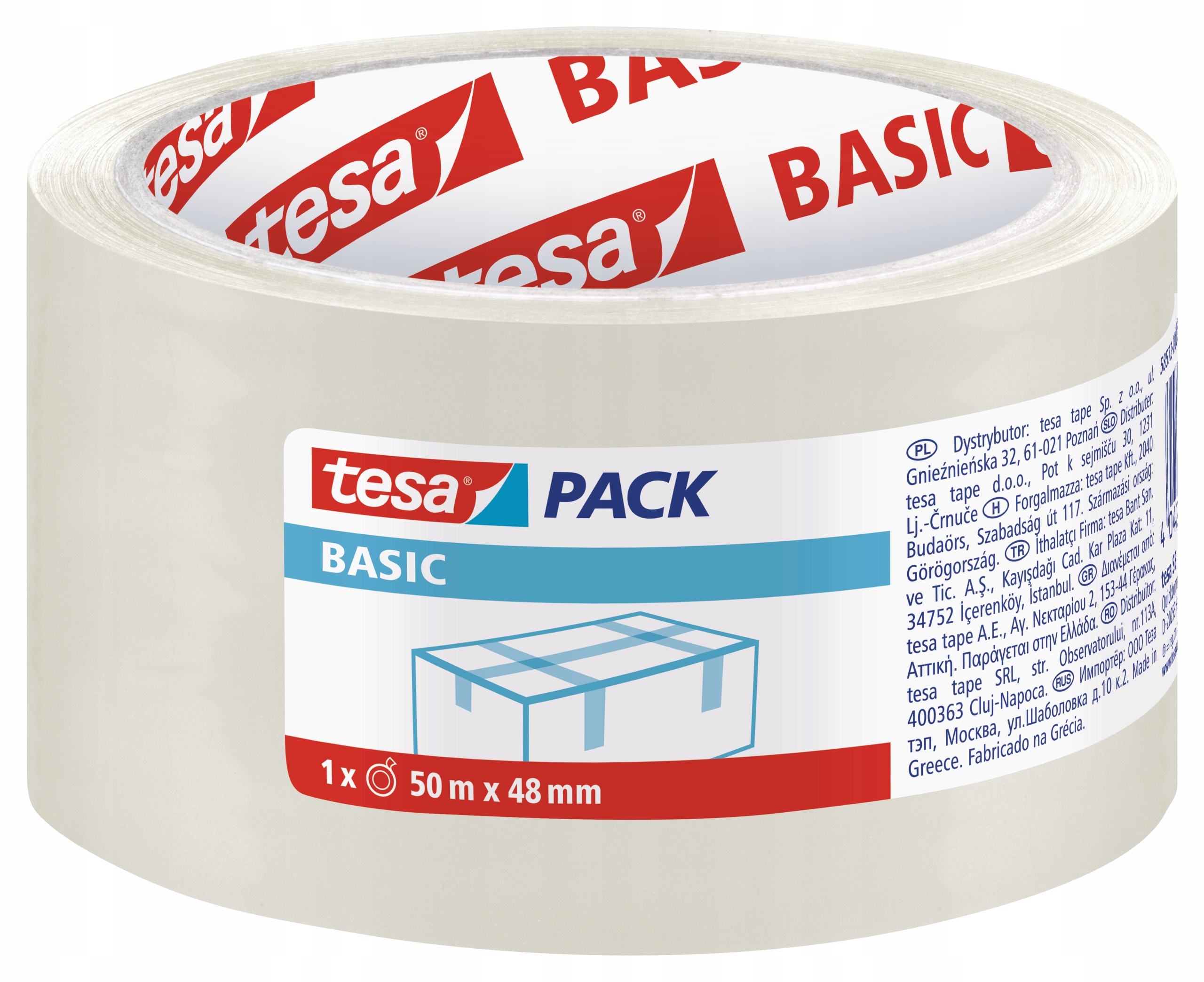 

Taśma pakowa tesa Basic 50m x 48mm, przezroczysta