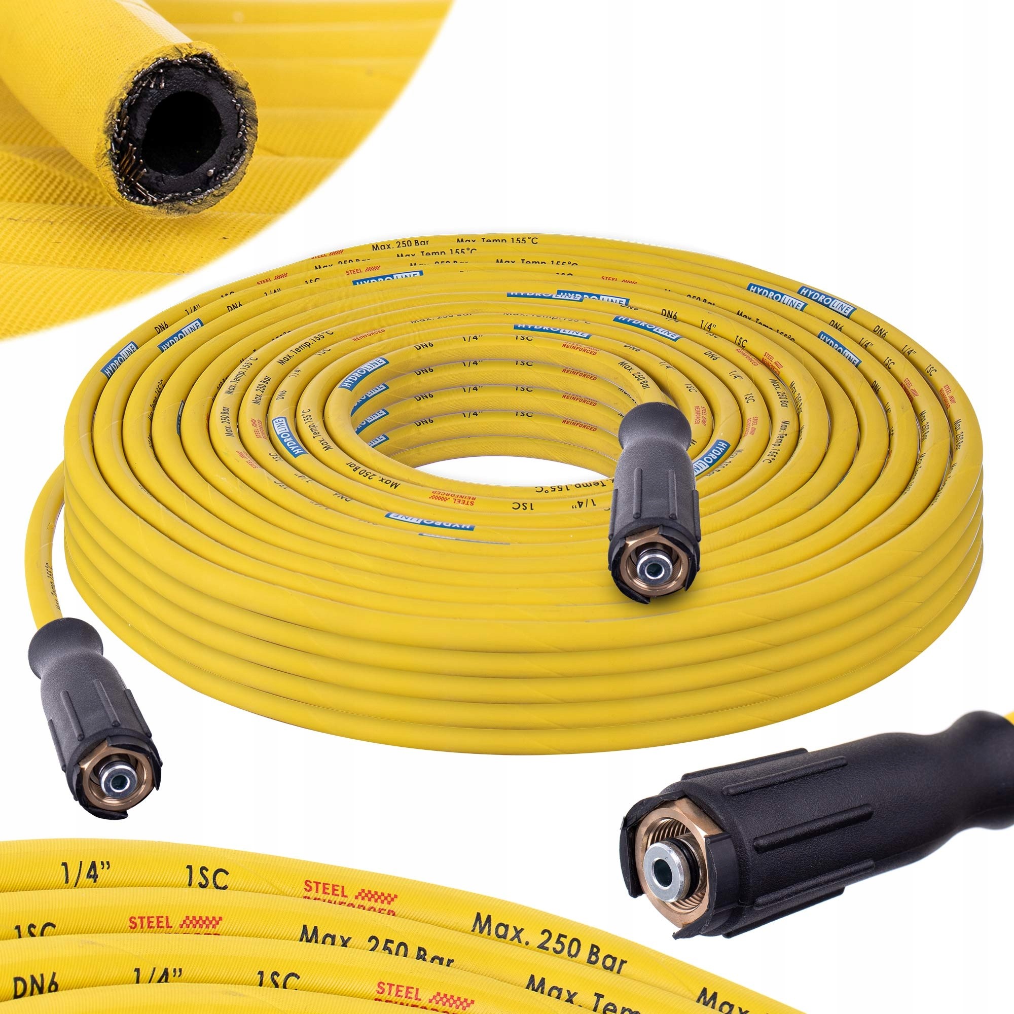 Wąż Stalowy 30m DN6 250BAR Do Karcher Hd Hds Przedłużka