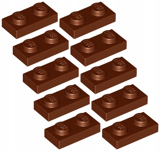 

Lego Płytka 1x2 Brązowa (3023/4211150) 10szt.