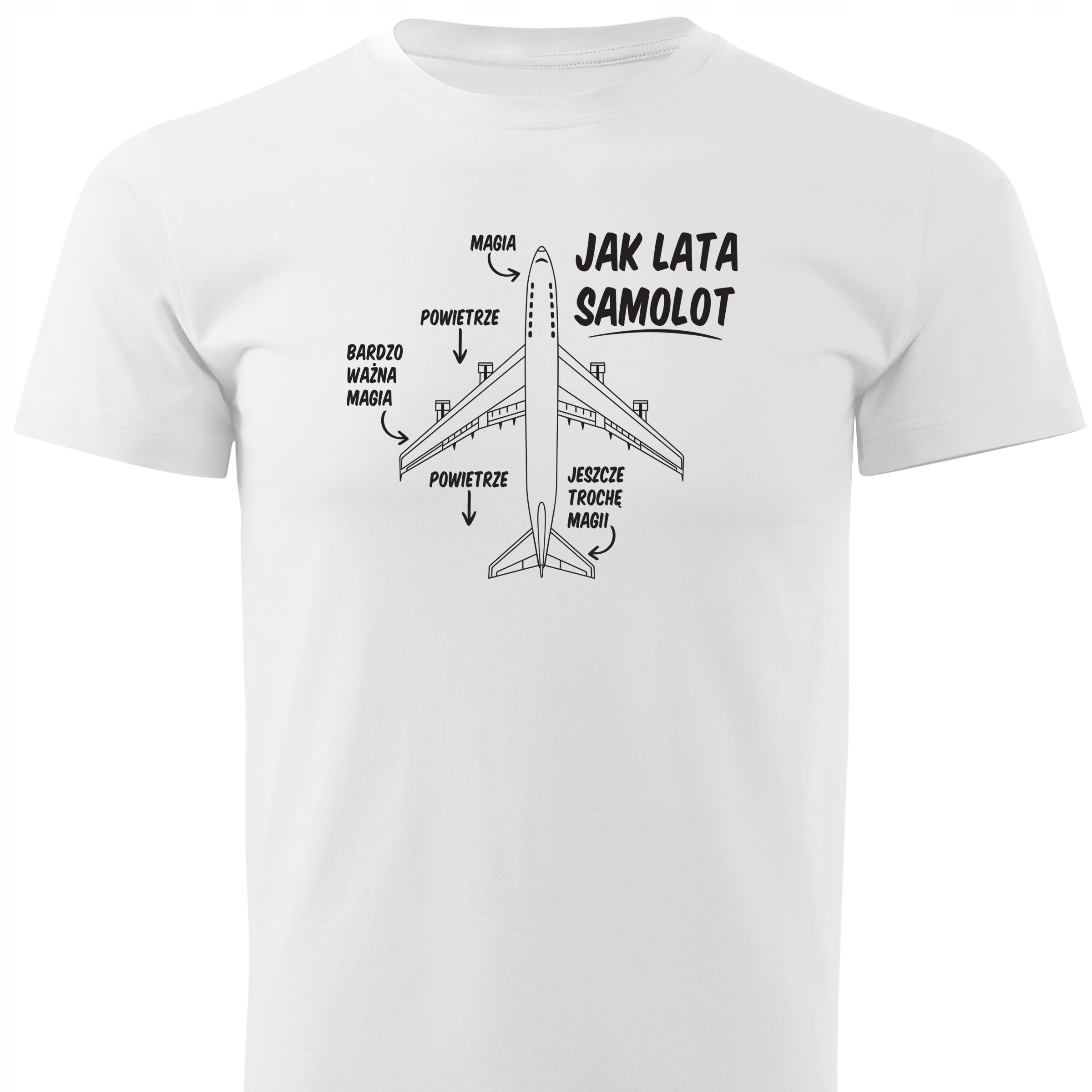 

Koszulka z dużym nadrukiem Samolotu