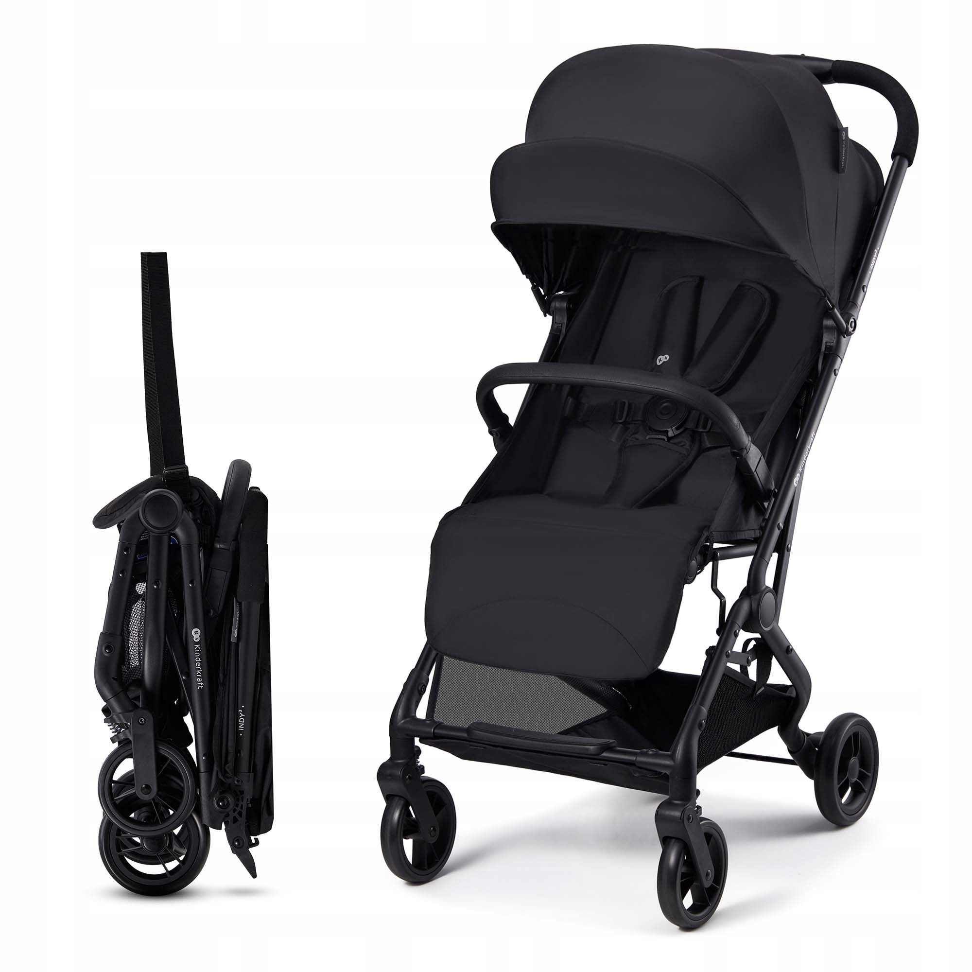 Wózek Spacerowy Kinderkraft Indy 3 Lekki, Składany, Od urodzenia Czarny